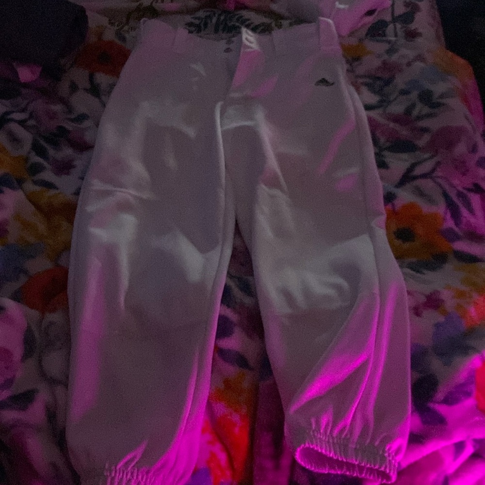 Adidas girls white softball pants.